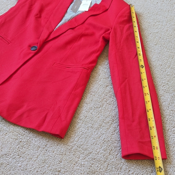 J. CREW Parke Blazer Wool Women 0 Red Holiday Christmas Preppy Party Office Work - Picture 9 of 9